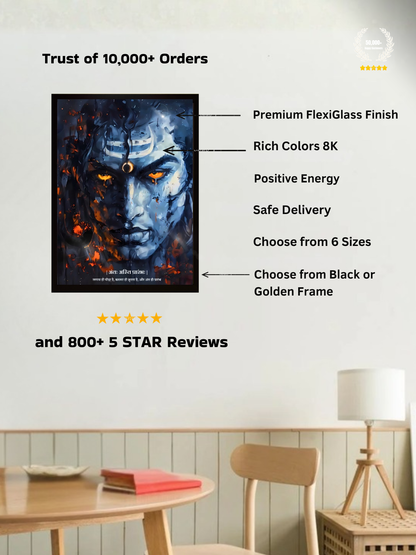 The Lord Shiva "अंतः अस्ति प्रारंभः" Wall Frame | Premium Quality