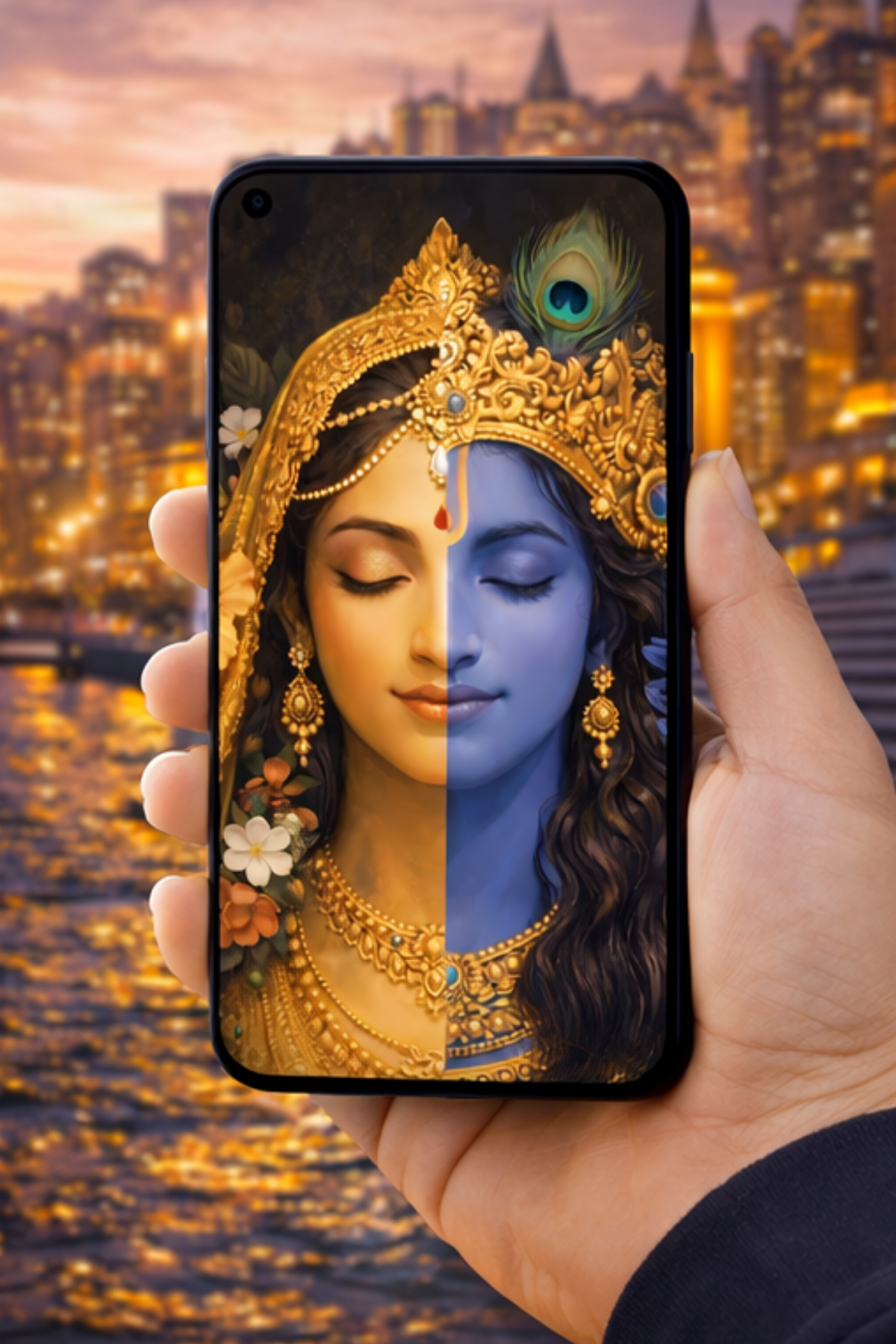 The Radha Krishna Peaceful Mobile Skin | Premium UV Print | Matte Finish