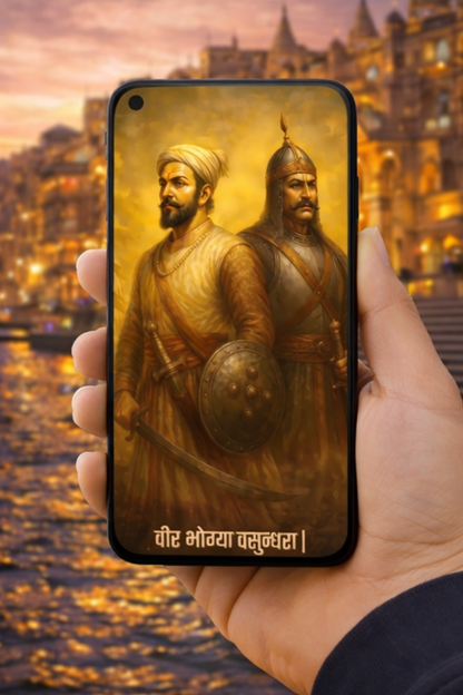 The ' वीर भोग्या वसुन्धरा' Chatrapati Shivaji Maharaj and Maharana Pratap Warrior Mobile Skin | Premium UV Print | Matte Finish (Copy)