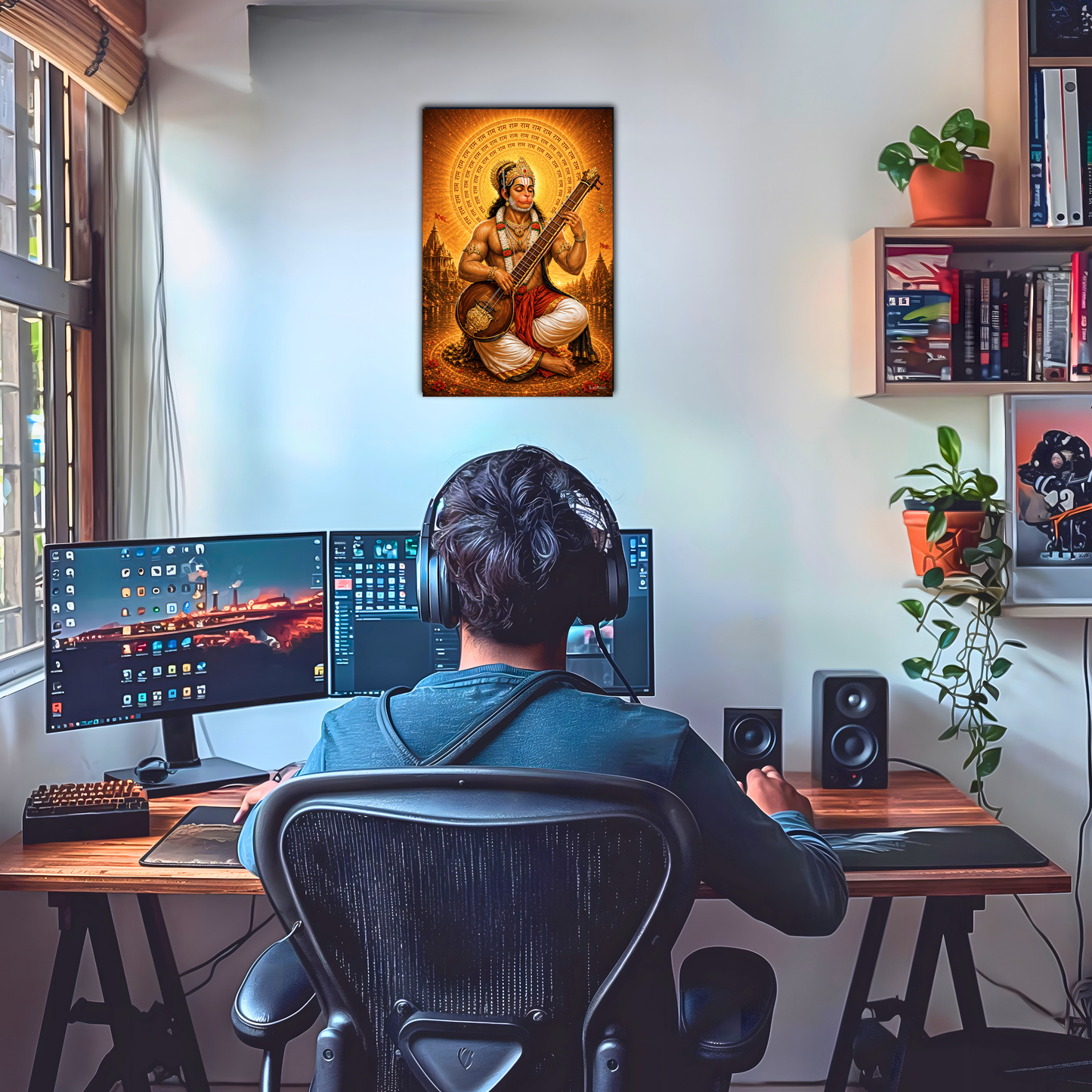The Hanuman Ji Bhajan Peaceful Poster | 8K | Premium Glossy