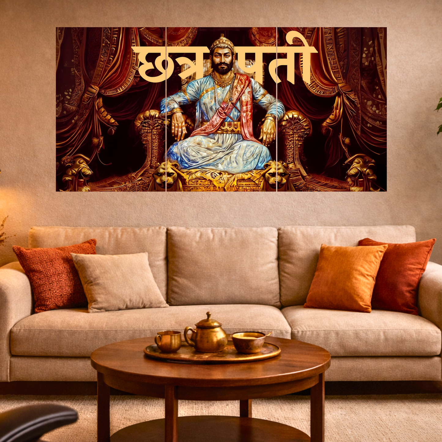 The 'छत्रपती' Chatrapati Shivaji Maharaj Epic 3 Panel SPLIT Poster | 8K | Premium Glossy