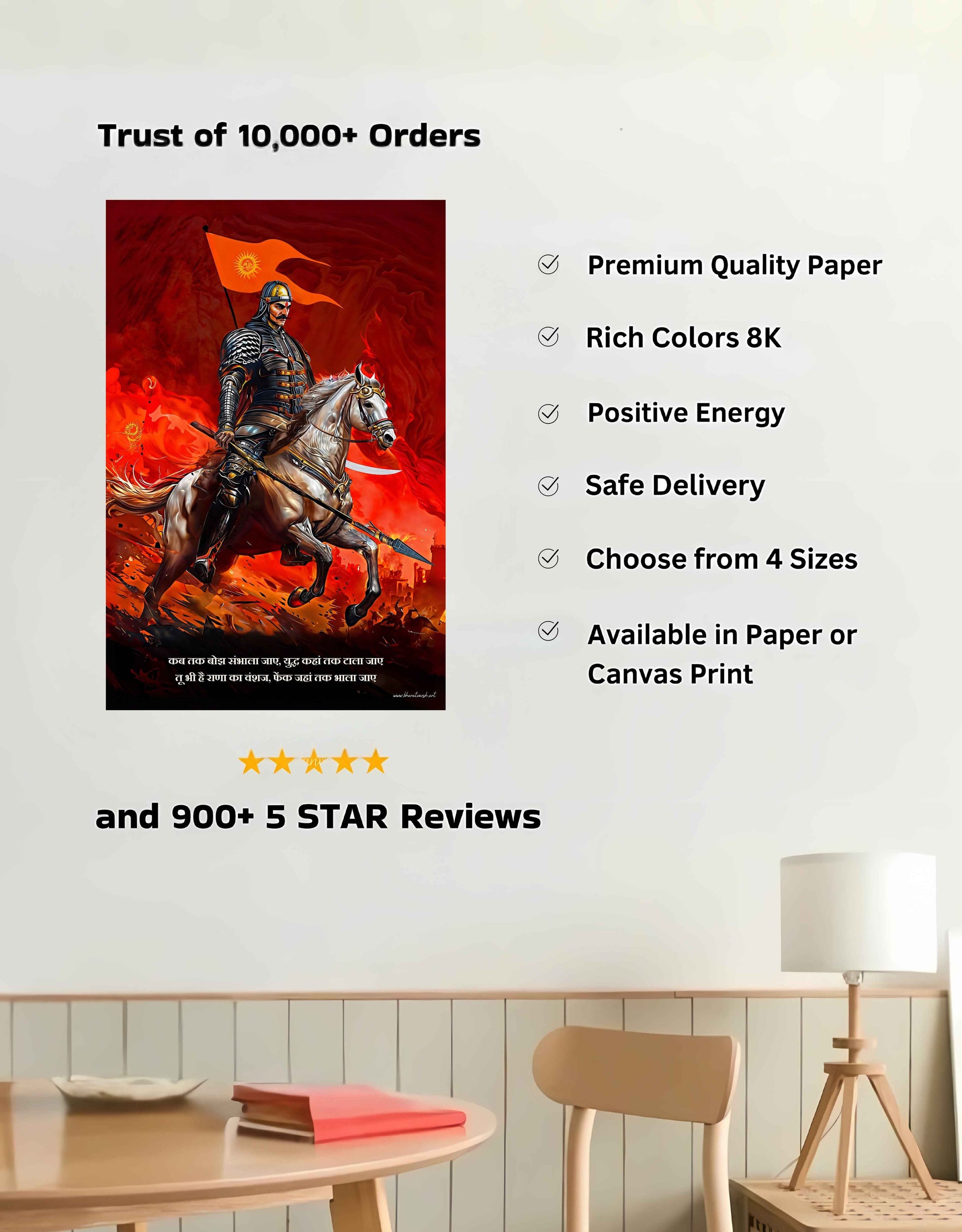 The 'तू भी है राणा का वंशज' Maharana Pratap Large Poster | 8K | Premium Glossy