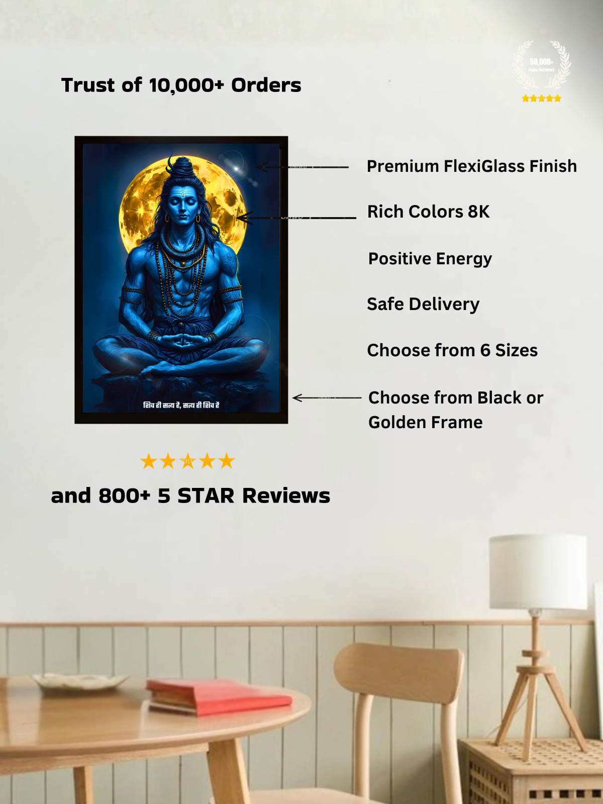 The "शिव ही सत्य है" Shiva Wall Frame | Premium Quality