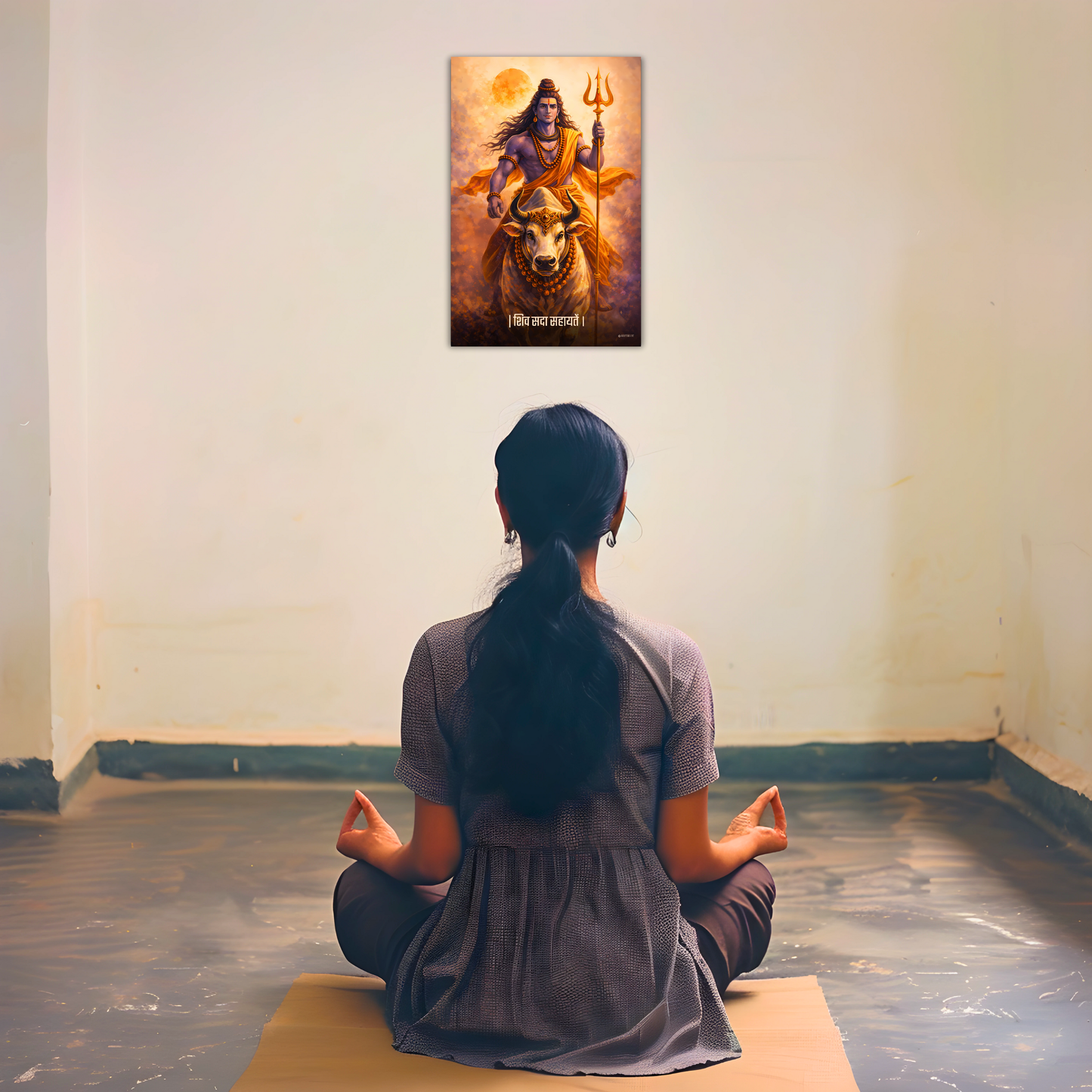 The 'शिव सदा सहायतें' Lord Shiva and Nandi Poster | 8K | Premium Glossy