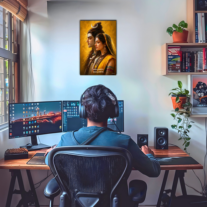 The 'गंगाधर तू, गंगोत्री मैं ' Shiv Parvati Beautiful Poster | 8K | Premium Glossy