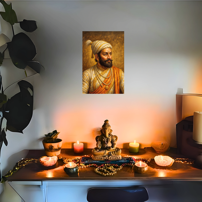 The Chatrapati Shivaji Maharaj Wall Poster | 8K | Premium Glossy - Bharatvarsh Arts--Wall Poster Sets - Buy Indian Spiritual, Mythology, Gods, Warrior Wall Art - For Living Room, Decor