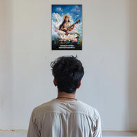 The "या देवी सर्वभूतेषु" Maa Saraswati Poster | 8K | Premium Glossy - Bharatvarsh Arts--Wall Poster Sets - Buy Indian Spiritual, Mythology, Gods, Warrior Wall Art - For Living Room, Decor