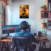 The 'गदाधारी' Bheem Poster | 8K | Premium Glossy - Bharatvarsh Arts--Wall Poster Sets - Buy Indian Spiritual, Mythology, Gods, Warrior Wall Art - For Living Room, Decor