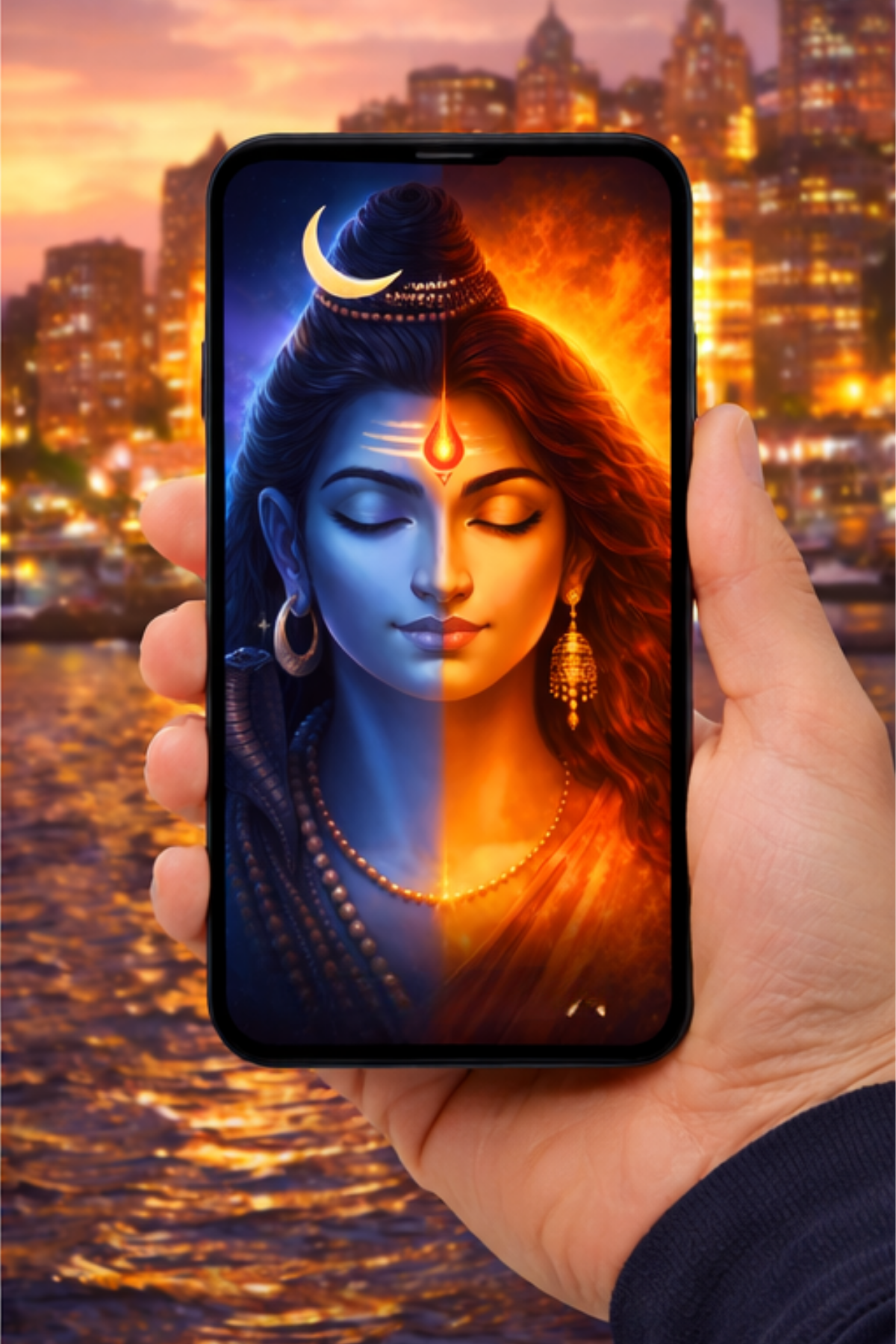 The Shiv Shakti Spiritual Mobile Skin | Premium UV Print | Matte Finish
