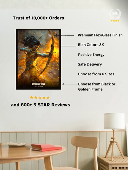The "अहमस्मि योधः" Prabhu Shreeram Warrior Wall Frame | Premium Quality