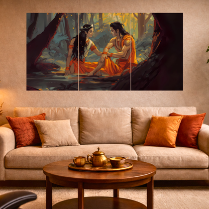 The Ram Sita Vanwaas Epic 3 Panel SPLIT Poster | 8K | Premium Glossy
