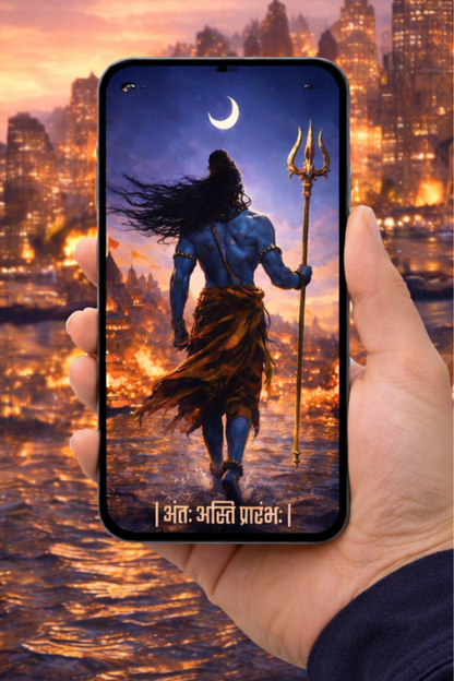 The 'अंतः अस्ति प्रारंभः' Lord Shiva & Kashi Mobile Skin | Premium UV Print | Matte Finish