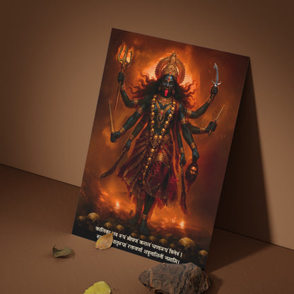 The 'त्रिदेवी' Durga, Saraswati, Kali Mata Pack of 3 Premium Posters Combo + Free Wall Friendly Glue Dots