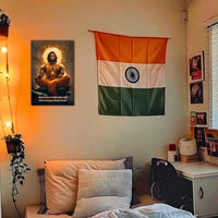 The 'मनोजवं मारुततुल्यवेगं' Hanuman Meditation Poster Orange | 8K | Premium Glossy - Bharatvarsh Arts--Wall Poster Sets - Buy Indian Spiritual, Mythology, Gods, Warrior Wall Art - For Living Room, Decor