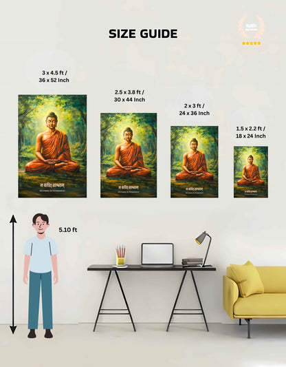 The "न कंचित् शाश्वतम्" Gautam Buddha Large Poster | 8K | Premium Glossy