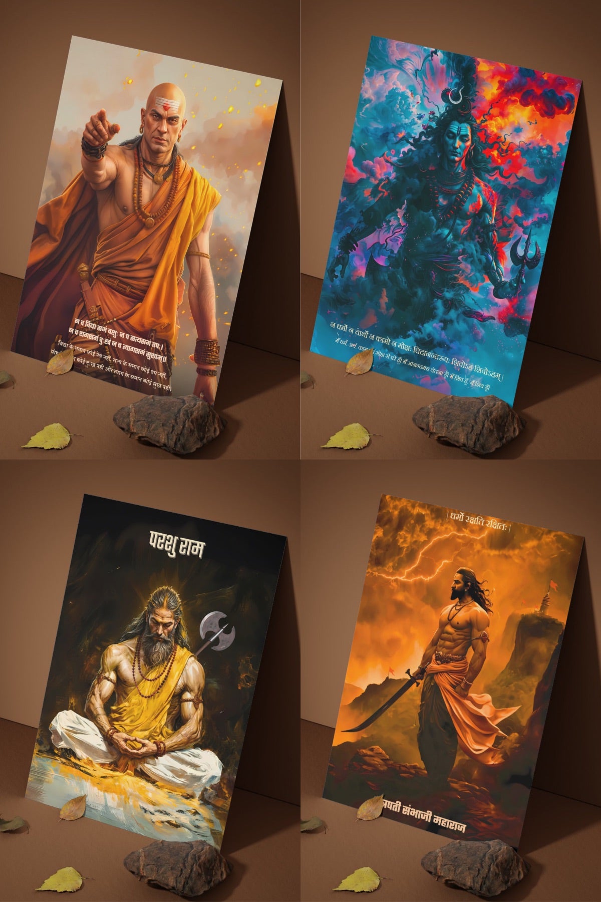 The 'SWASTIK' 19 Premium Posters Combo + Free Fevicol EasyStick Kit + 2 Surprise Sticker | Size : 1 x 1.5 ft - Bharatvarsh Arts--Wall Poster Sets - Buy Indian Spiritual, Mythology, Gods, Warrior Wall Art - For Living Room, Decor
