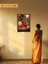 The 'अहमेव क्रान्तिः' Hanuman Meditation Wall Frame | Premium Quality - Bharatvarsh Arts--Wall Poster Sets - Buy Indian Spiritual, Mythology, Gods, Warrior Wall Art - For Living Room, Decor