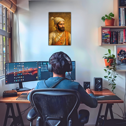 The Chatrapati Shivaji Maharaj Wall Poster | 8K | Premium Glossy - Bharatvarsh Arts--Wall Poster Sets - Buy Indian Spiritual, Mythology, Gods, Warrior Wall Art - For Living Room, Decor