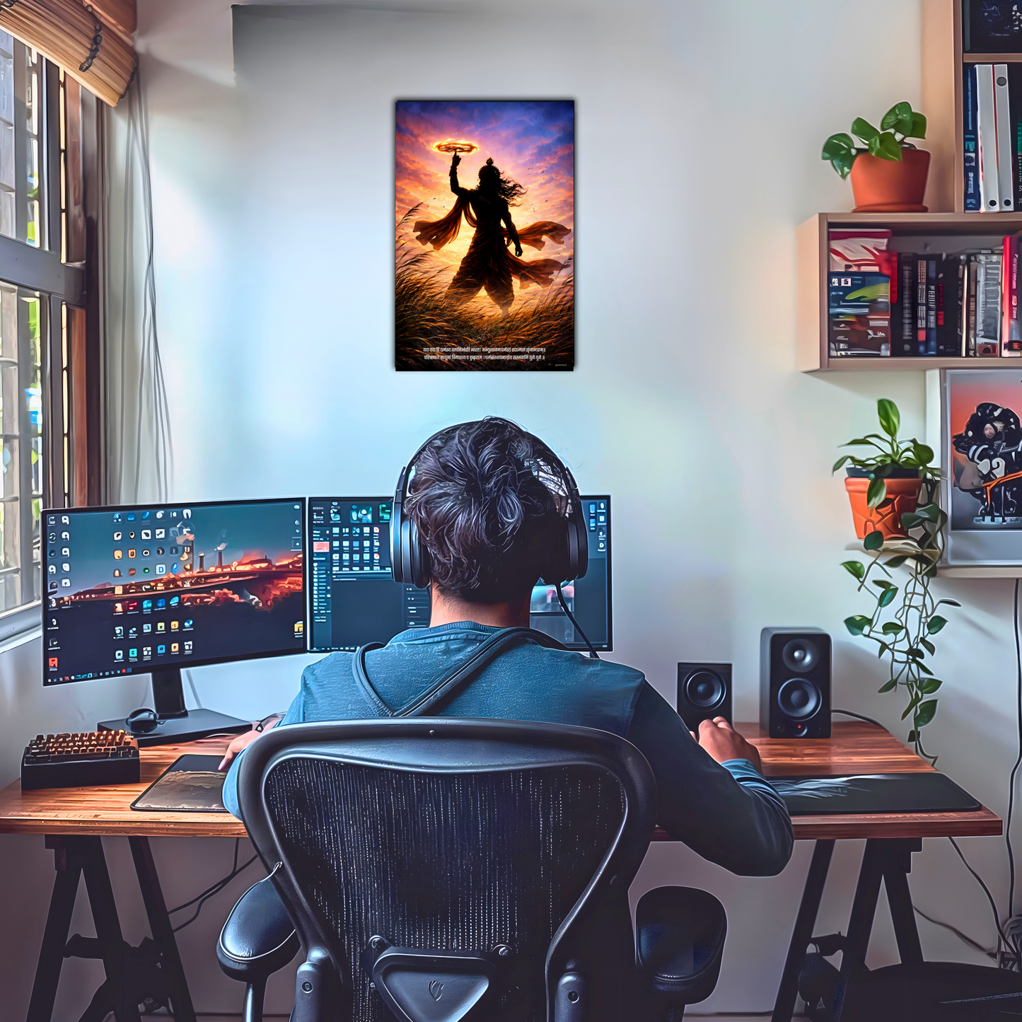 The "यदा यदा हि धर्मस्य" Krishna Bhagwan Poster | 8K | Premium Glossy