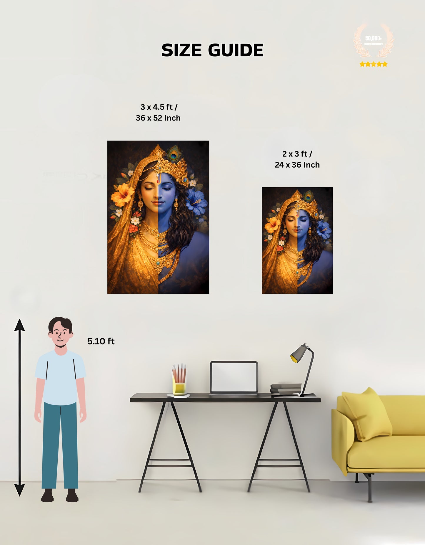The Radha Krishna Premium Large Poster | 8K | Premium Glossy