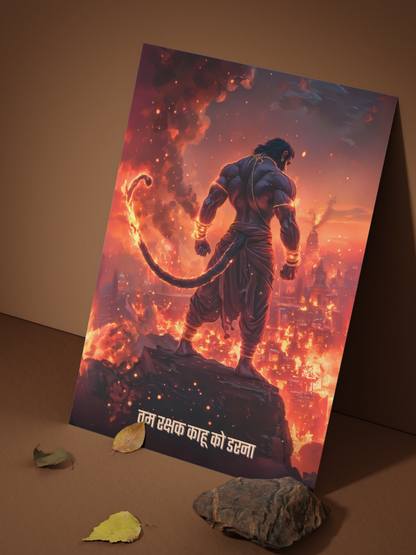 All Lord Hanuman Ji 6 Premium Posters Combo + Free Wall Friendly Glue Dots + 1 Surprise Sticker