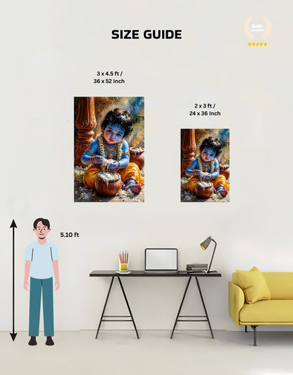 The Bal Krishna Makhanchor Premium Large Poster | 8K | Premium Glossy