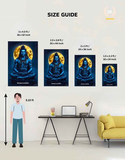 The "शिव ही सत्य है" Shiva Large Poster  | 8K | Premium Glossy