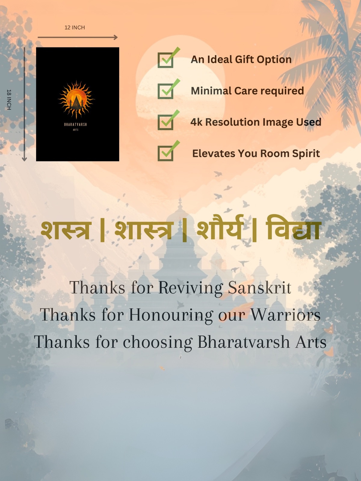 The Bharatvarsh Inner Peace Combo | 6 Premium Posters + Free Fevicol EasyStick Kit + 1 Surprise Sticker | Size : 1 x 1.5 ft