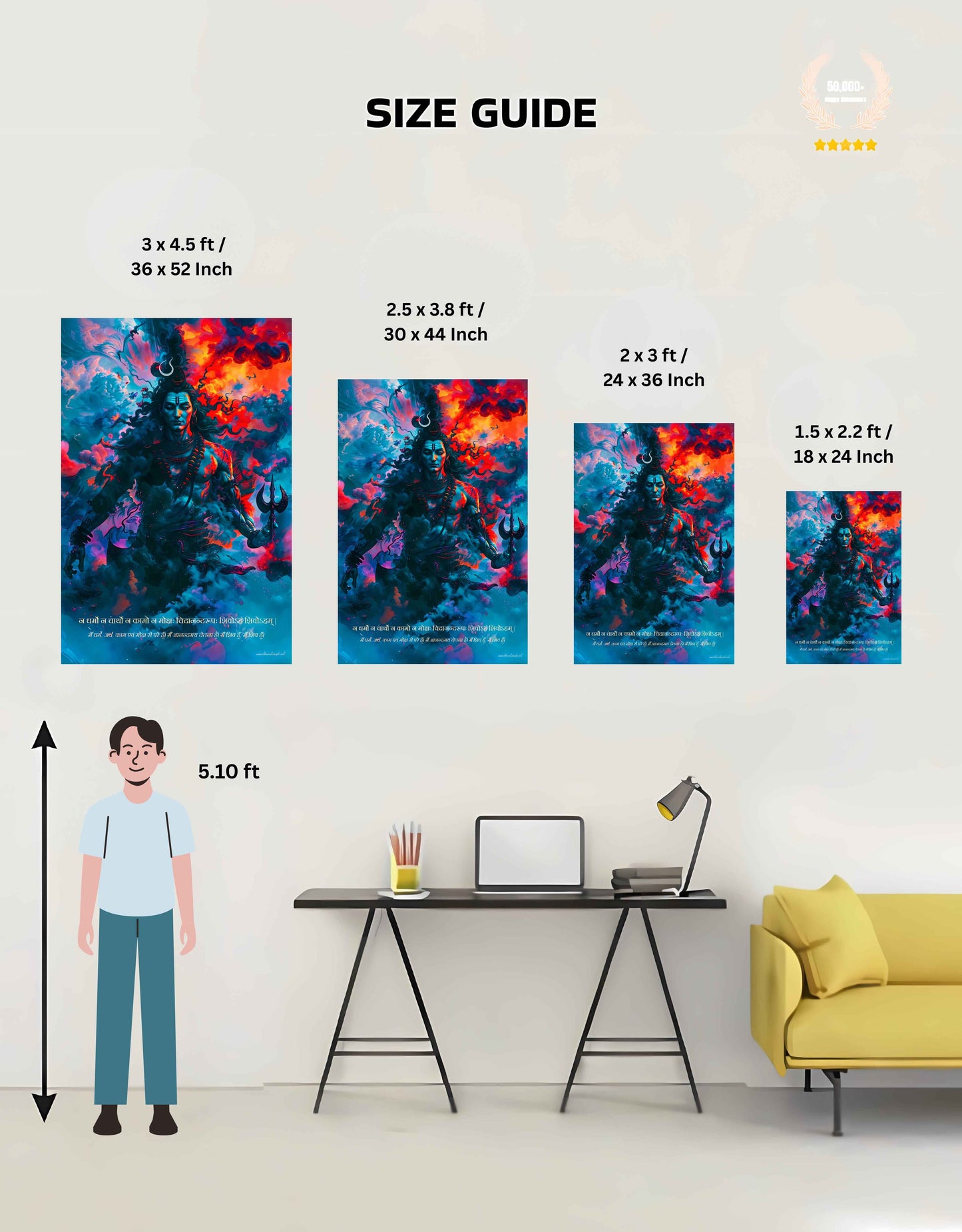 The Bholenath 'शिवोऽहम् शिवोऽहम्' Large Poster | 8K | Premium Glossy