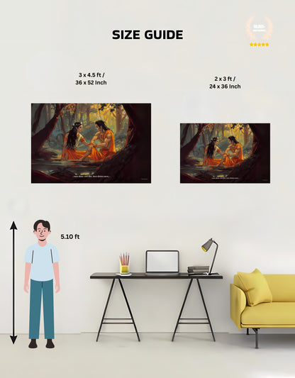 The 'वनवास' Moment of Ram and Sita Premium Large Poster | 8K | Premium Glossy