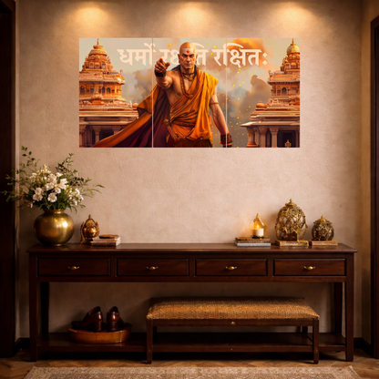 The 'धर्मो रक्षति रक्षितः' Chanakya Epic 3 Panel SPLIT Poster | 8K | Premium Glossy
