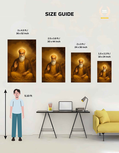The Guru Nanak Ji Large Wall Poster | 8K | Premium Glossy