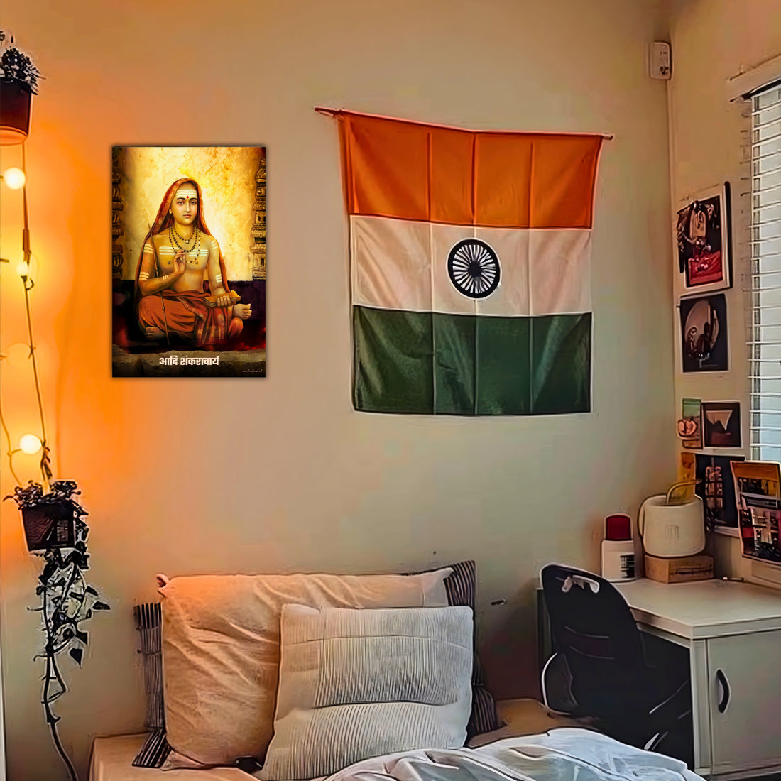 The Adi Shankaracharya Poster | 8K | Premium Glossy - Bharatvarsh Arts--Wall Poster Sets - Buy Indian Spiritual, Mythology, Gods, Warrior Wall Art - For Living Room, Decor