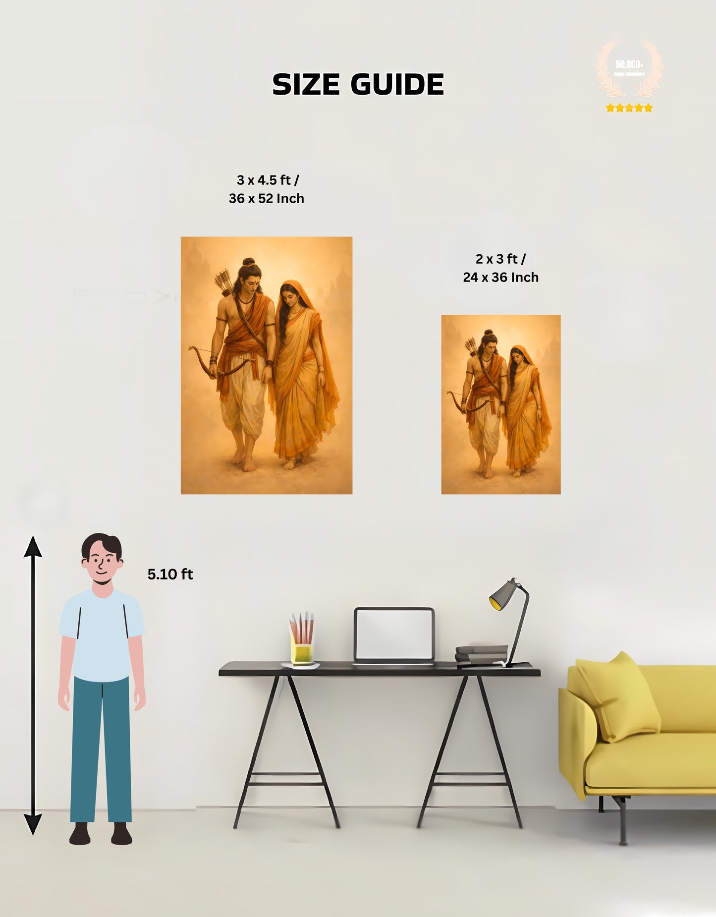 The Beautiful Sita Ram Vanvas Premium Large Poster | 8K | Premium Glossy