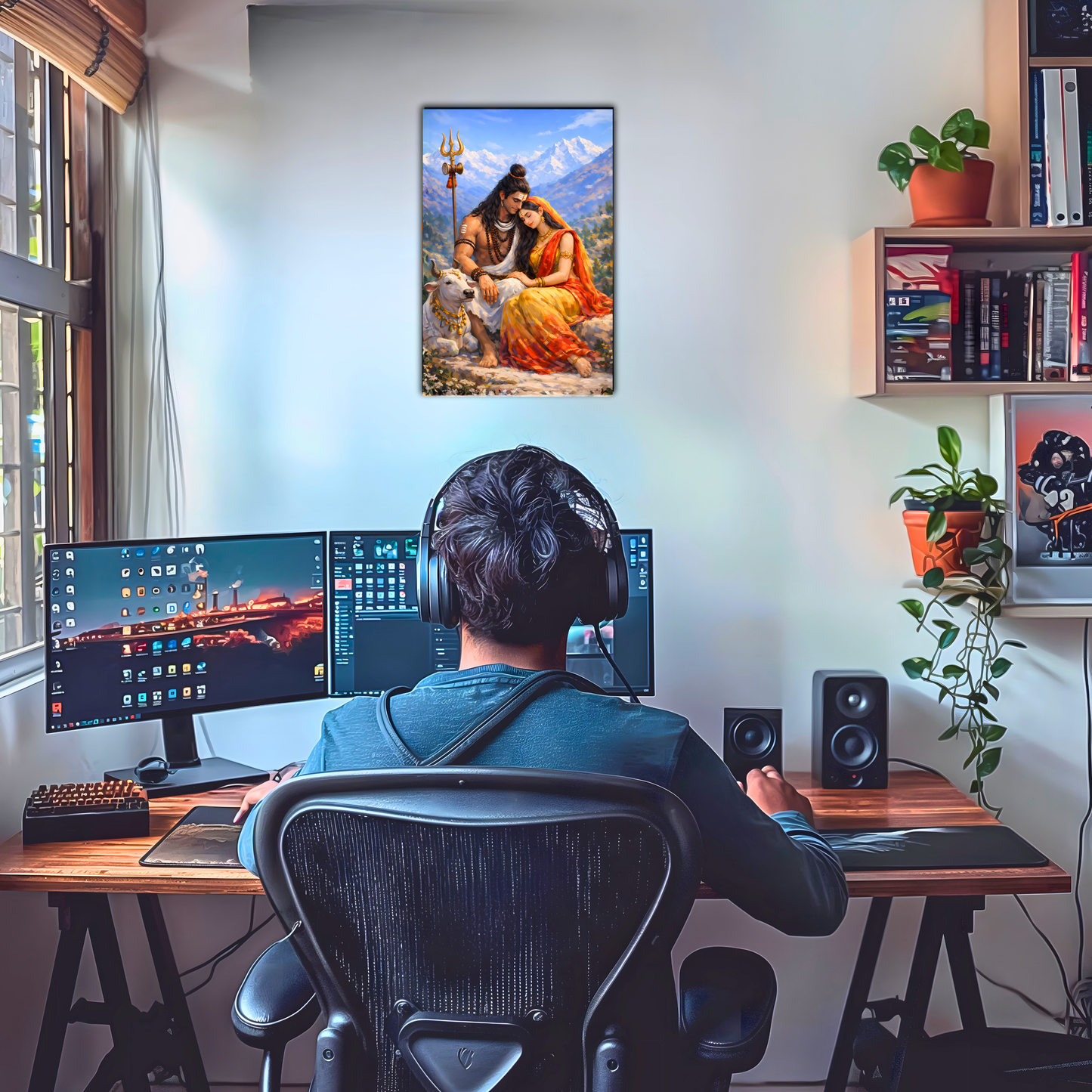 The Shiv Parvati Peaceful Poster | 8K | Premium Glossy