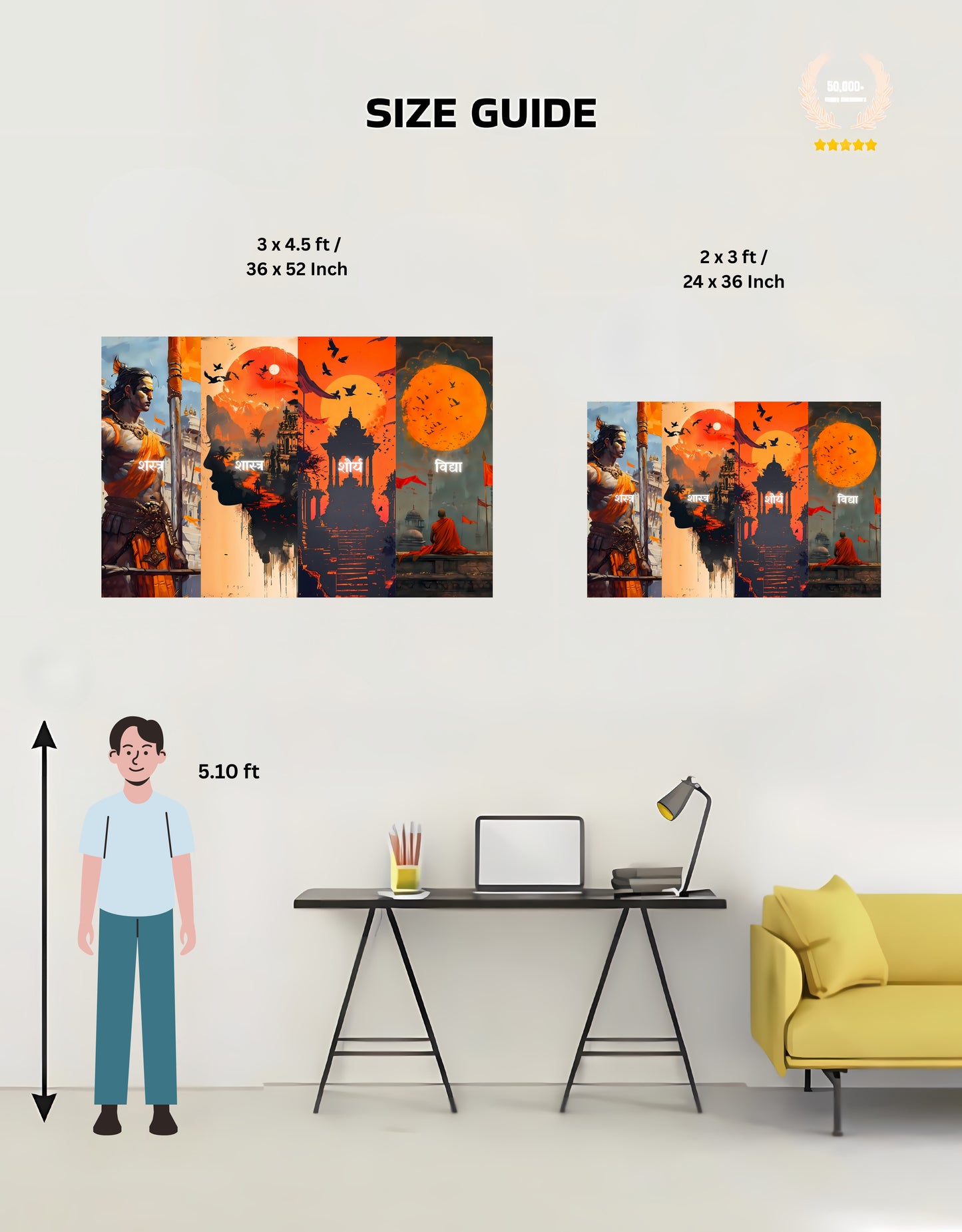 The "शस्त्र • शास्त्र • शौर्य • विद्या" Premium Large Poster | 8K | Premium Glossy