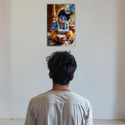 The Bal Krishna Makhanchor Poster | 8K | Premium Glossy