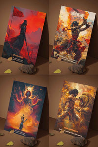 The Bharatvarsh's Complete History 25 Posters Combo + Free "शस्त्र • शास्त्र • शौर्य • विद्या" Poster + Free Fevicol EasyStick Kit + 2 Surprise Stickers ( Customisable ) | Size : 1 x 1.5 ft - Bharatvarsh Arts--Wall Poster Sets - Buy Indian Spiritual, Mythology, Gods, Warrior Wall Art - For Living Room, Decor