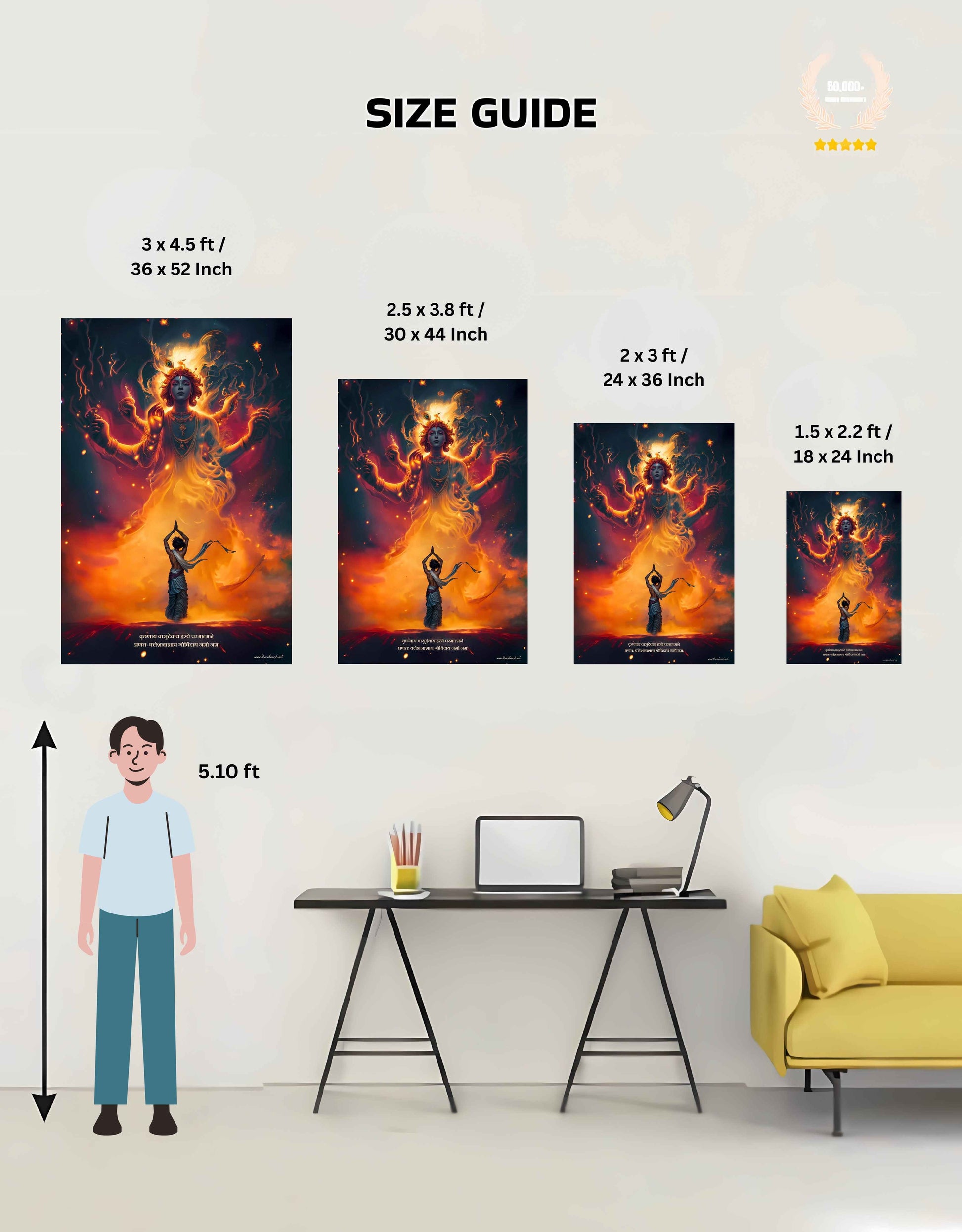 The "कृष्णाय वासुदेवाय हरये परमात्मने" Krishna Poster | 8K | Premium Glossy