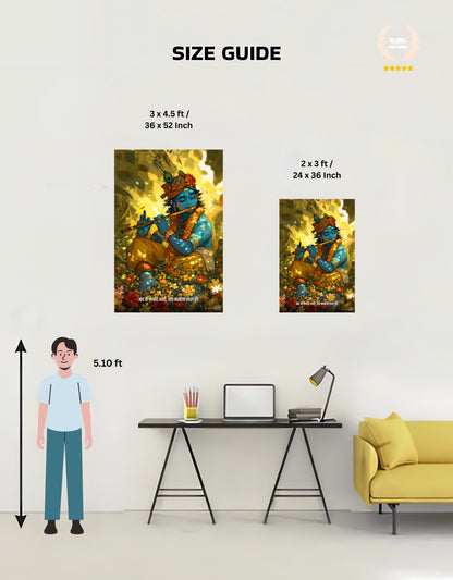 The 'नंद के आनंद भयो, जय कन्हैया लाल की' Krishna Aesthetic Premium Large Poster | 8K | Premium Glossy