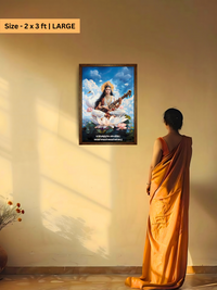 The "या देवी सर्वभूतेषु"  Maa Saraswati Wall Frame | Premium Quality - Bharatvarsh Arts--Wall Poster Sets - Buy Indian Spiritual, Mythology, Gods, Warrior Wall Art - For Living Room, Decor