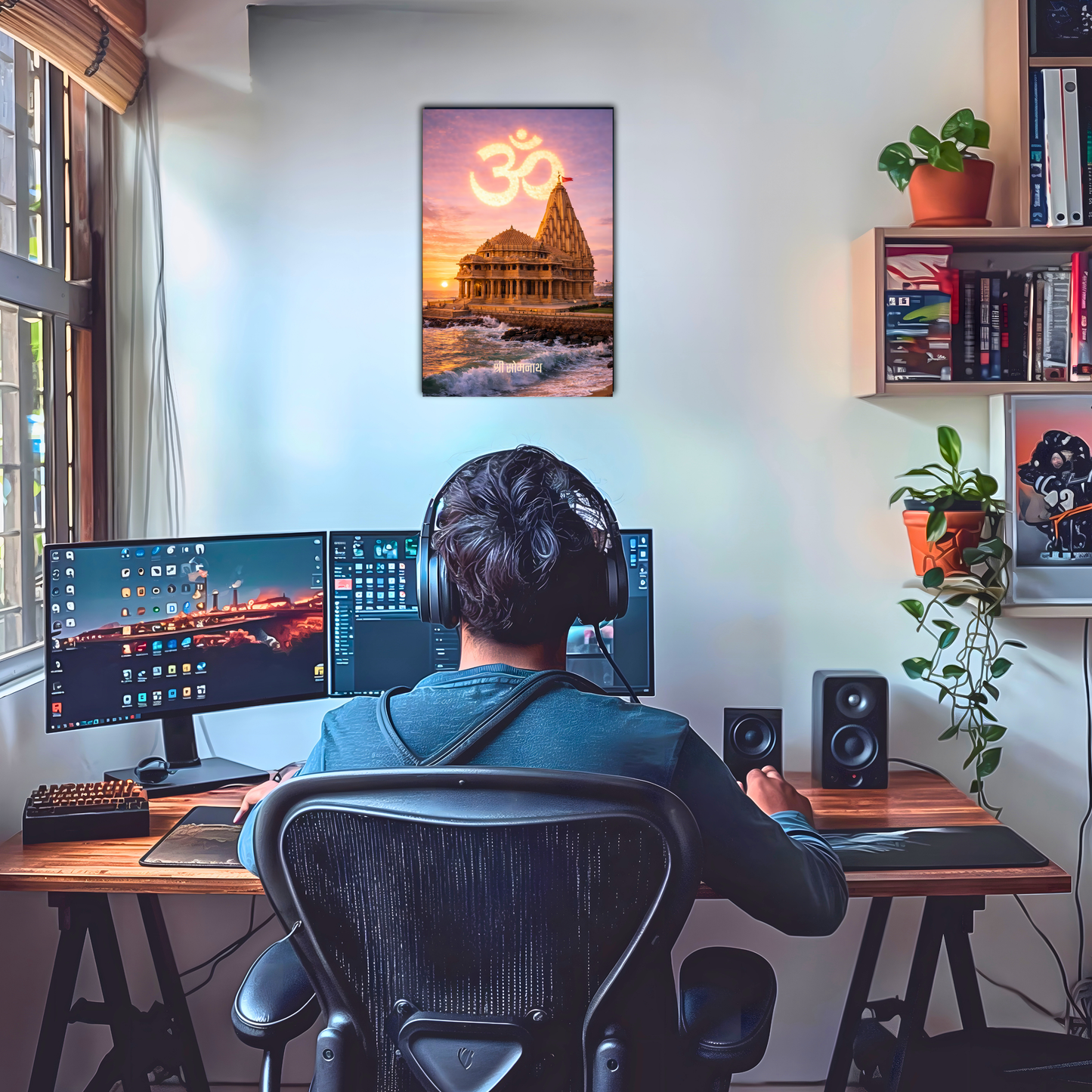 The 'श्री सोमनाथ' Somnath Shiv Temple Wall Poster | 8K | Premium Glossy