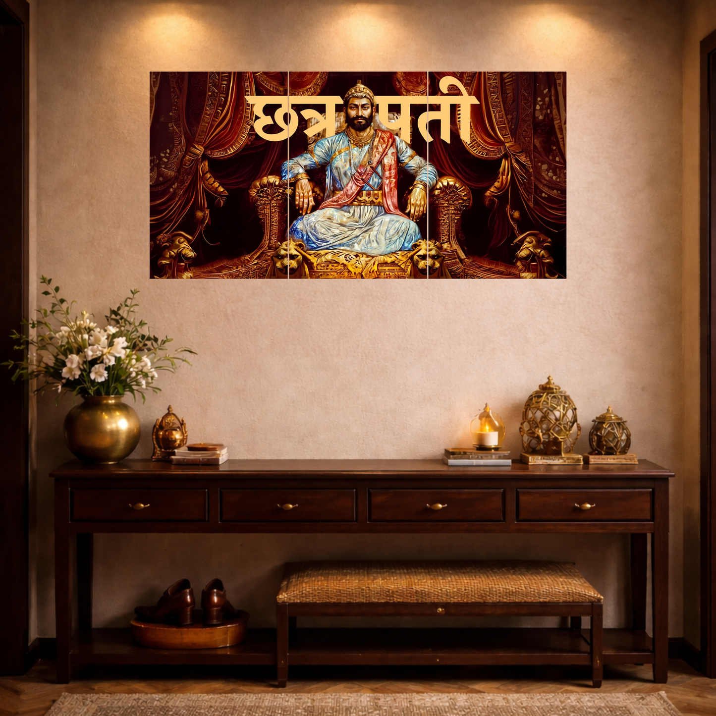 The 'छत्रपती' Chatrapati Shivaji Maharaj Epic 3 Panel SPLIT Poster | 8K | Premium Glossy