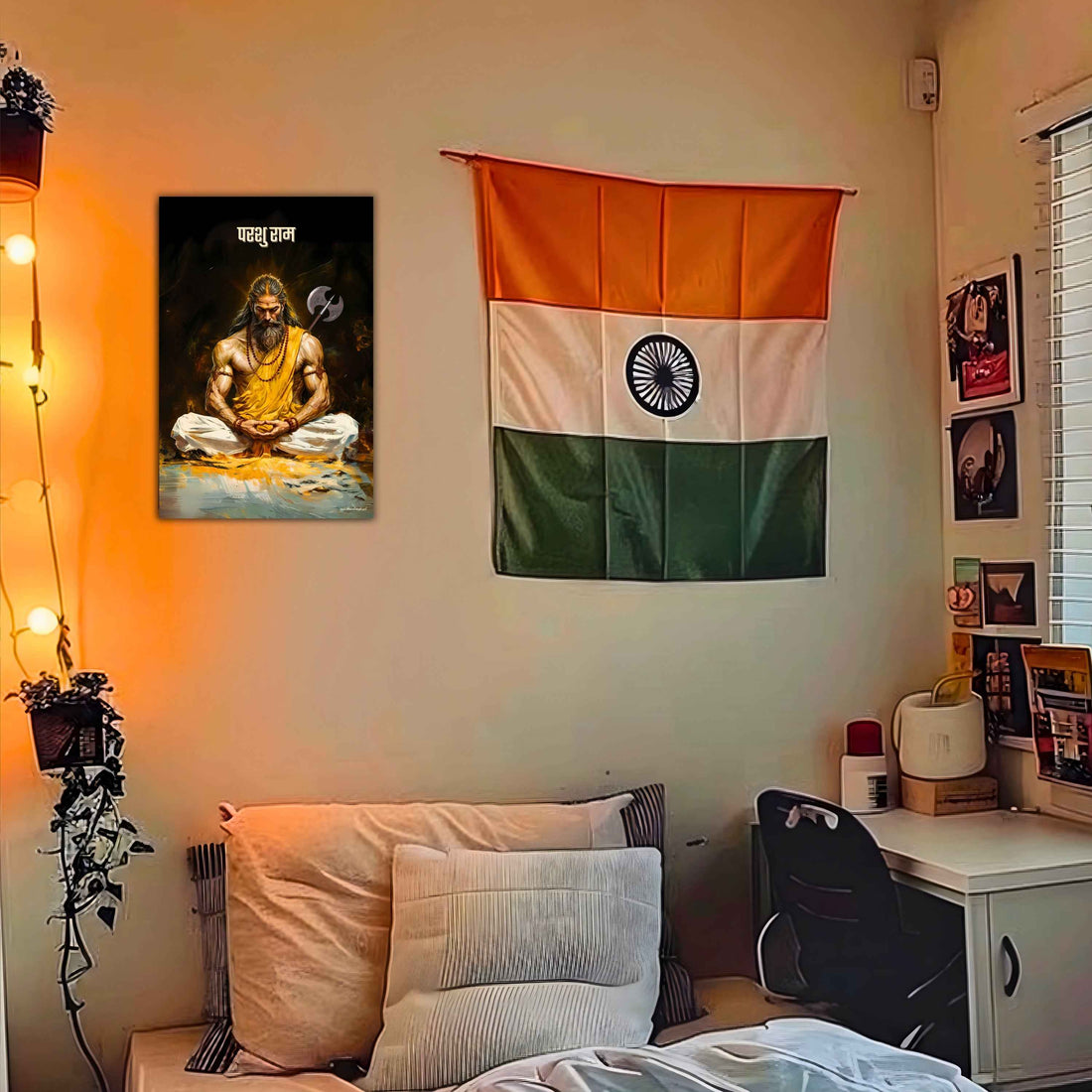 The Parshuram Meditation Poster | 8K | Premium Glossy - Bharatvarsh Arts--Wall Poster Sets - Buy Indian Spiritual, Mythology, Gods, Warrior Wall Art - For Living Room, Decor
