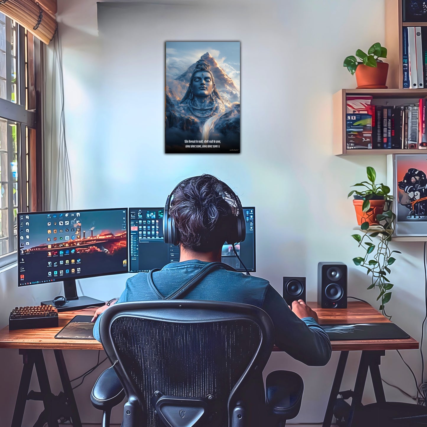 The "शिव कैलाशो के वासी" Lord Shiva Poster | 8K | Premium Glossy - Bharatvarsh Arts--Wall Poster Sets - Buy Indian Spiritual, Mythology, Gods, Warrior Wall Art - For Living Room, Decor