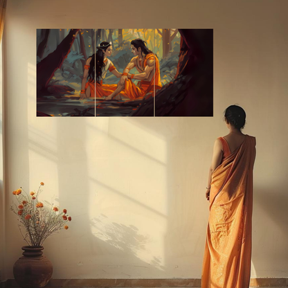 The Ram Sita Vanwaas Epic 3 Panel SPLIT Poster | 8K | Premium Glossy