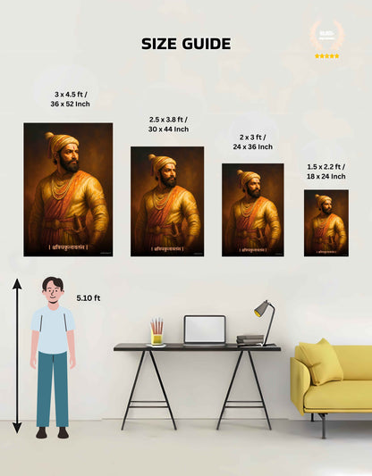 The 'क्षत्रियकुलावतंस' Chatrapati Shivaji Maharaj Large Wall Poster | 8K Glossy