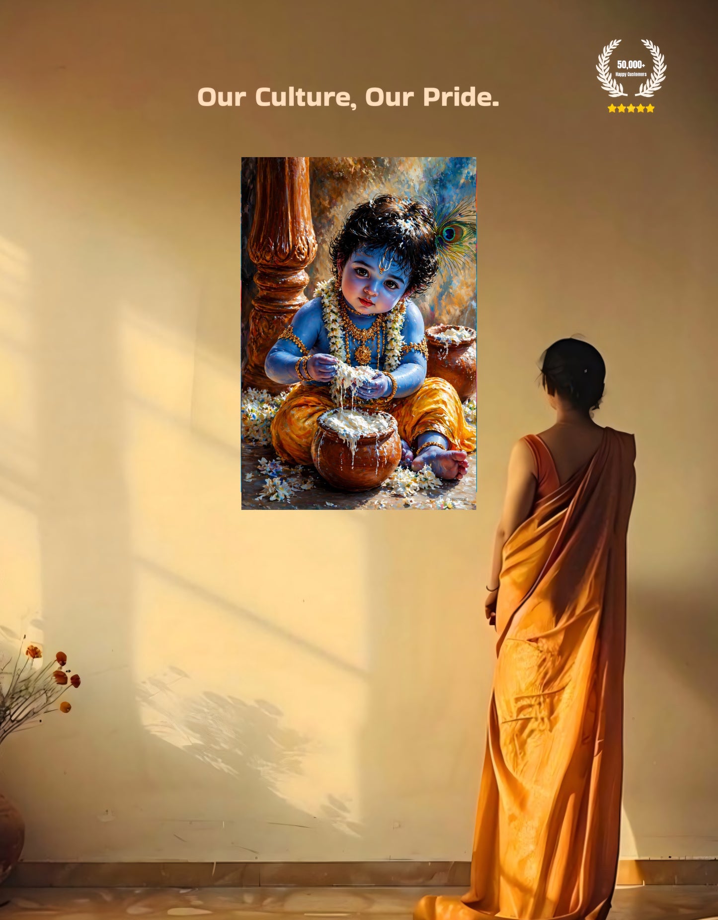 The Bal Krishna Makhanchor Premium Large Poster | 8K | Premium Glossy