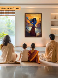 The 'कृष्णः सदा सहायते' Krishna Wall Frame | Premium Quality - Bharatvarsh Arts--Wall Poster Sets - Buy Indian Spiritual, Mythology, Gods, Warrior Wall Art - For Living Room, Decor