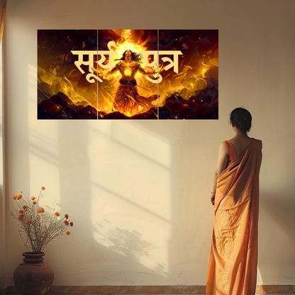 The "सूर्यपुत्र" Suryaputra Karna Epic 3 Panel SPLIT Poster | 8K | Premium Glossy